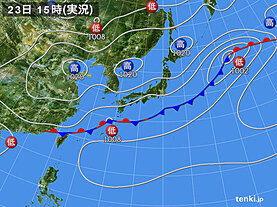 実況天気図(2024年09月23日)