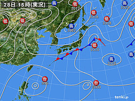 実況天気図(2024年09月28日)