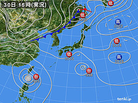実況天気図(2024年09月30日)