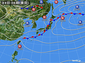 実況天気図(2024年10月04日)