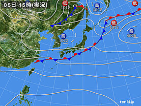 実況天気図(2024年10月05日)