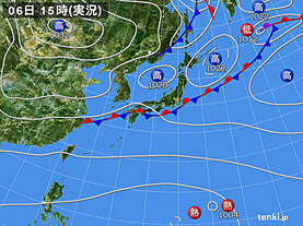 実況天気図(2024年10月06日)