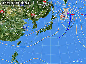 実況天気図(2024年10月11日)