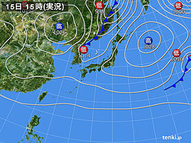 実況天気図(2024年10月15日)