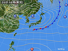 実況天気図(2024年10月20日)