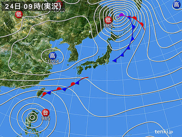 人気ブランドの 過去の実況天気図(2024年10月24日) tenki.jp 日本気象協会 - ビジネス・経済