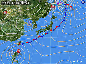 実況天気図(2024年10月24日)