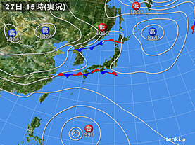実況天気図(2024年10月27日)