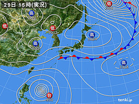 実況天気図(2024年10月29日)