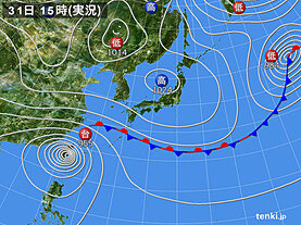 実況天気図(2024年10月31日)