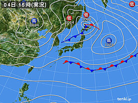 実況天気図(2024年11月04日)