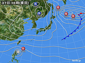 実況天気図(2024年11月07日)