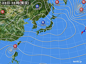 実況天気図(2024年11月08日)
