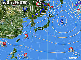 実況天気図(2024年11月10日)