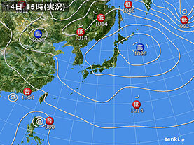 実況天気図(2024年11月14日)