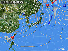 実況天気図(2024年11月18日)