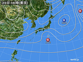 実況天気図(2024年11月20日)
