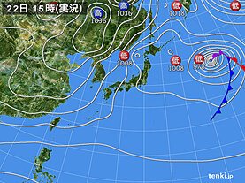 実況天気図(2024年11月22日)