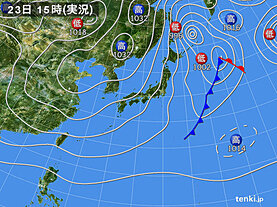 実況天気図(2024年11月23日)