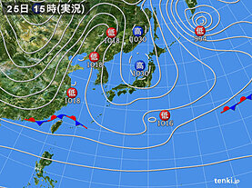実況天気図(2024年11月25日)