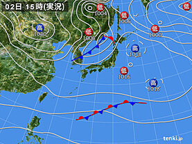 実況天気図(2024年12月02日)