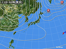 実況天気図(2024年12月11日)