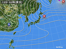 実況天気図(2024年12月15日)