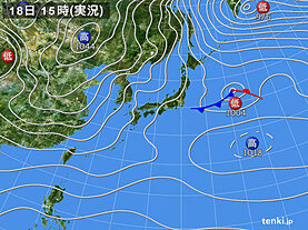 実況天気図(2024年12月18日)