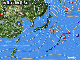 実況天気図(2024年12月19日)