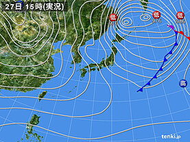 実況天気図(2024年12月27日)