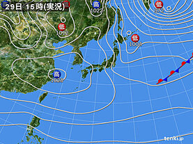 実況天気図(2024年12月29日)