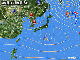 実況天気図(2024年12月30日)