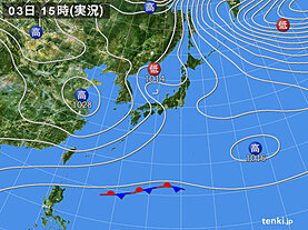 実況天気図(2025年01月03日)