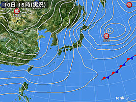実況天気図(2025年01月10日)
