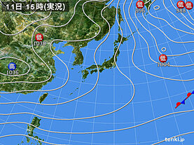実況天気図(2025年01月11日)