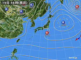 実況天気図(2025年01月19日)