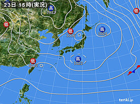 実況天気図(2025年01月23日)