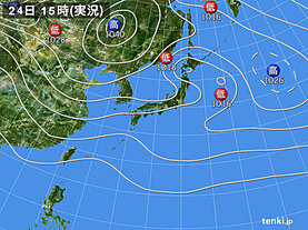 実況天気図(2025年01月24日)