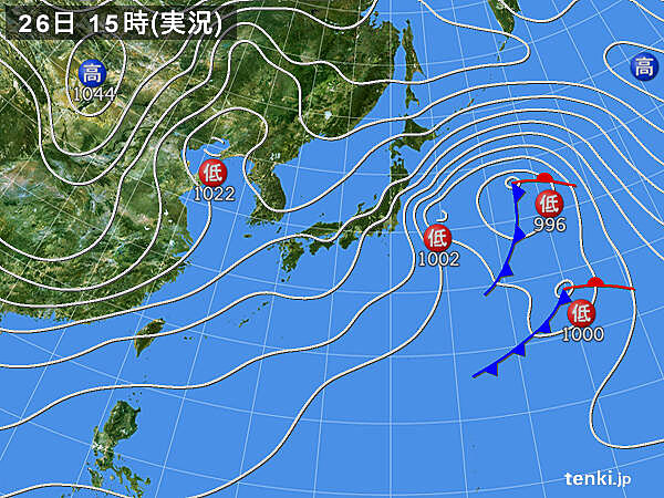 実況天気図(2025年01月26日)