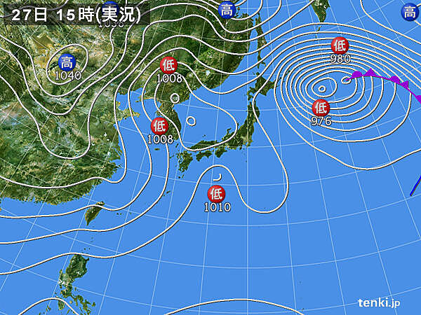 実況天気図(2025年01月27日)