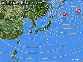 実況天気図(2025年01月30日)