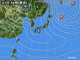 実況天気図(2025年01月31日)