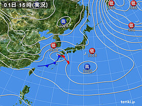 実況天気図(2025年02月01日)