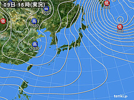 実況天気図(2025年02月09日)
