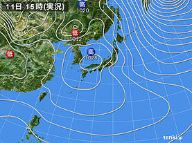実況天気図(2025年02月11日)