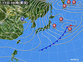 実況天気図(2025年02月17日)