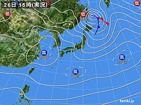 実況天気図(2025年02月26日)