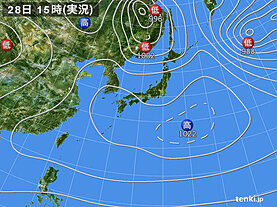 実況天気図(2025年02月28日)