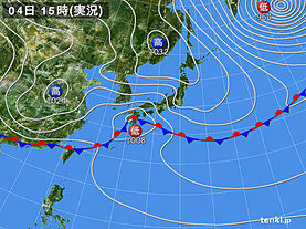 実況天気図(2025年03月04日)