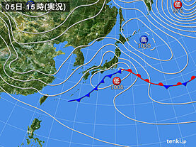 実況天気図(2025年03月05日)